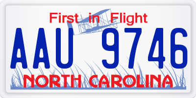 NC license plate AAU9746