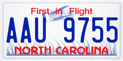 NC license plate AAU9755