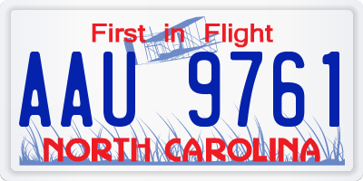NC license plate AAU9761