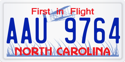 NC license plate AAU9764