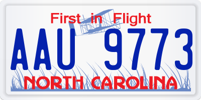 NC license plate AAU9773