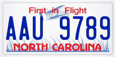 NC license plate AAU9789