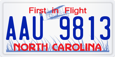 NC license plate AAU9813