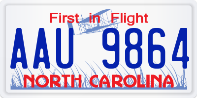 NC license plate AAU9864