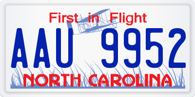 NC license plate AAU9952