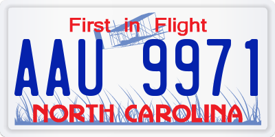 NC license plate AAU9971