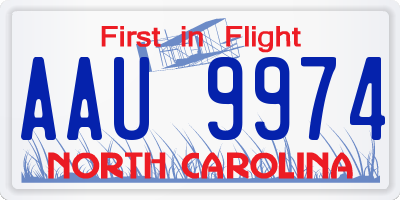 NC license plate AAU9974