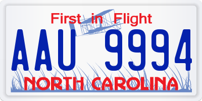NC license plate AAU9994