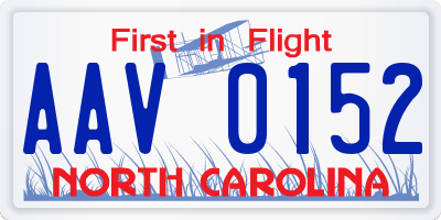 NC license plate AAV0152