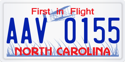 NC license plate AAV0155