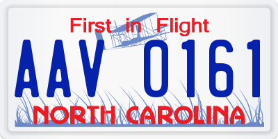 NC license plate AAV0161