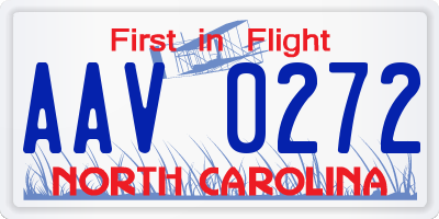 NC license plate AAV0272