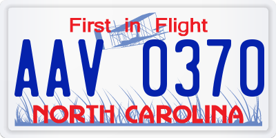 NC license plate AAV0370
