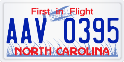 NC license plate AAV0395
