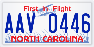 NC license plate AAV0446