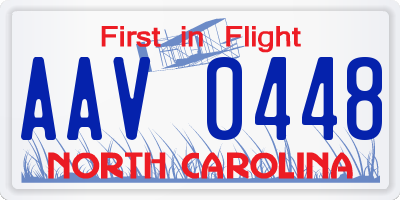 NC license plate AAV0448