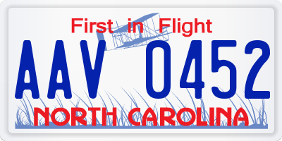 NC license plate AAV0452