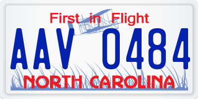 NC license plate AAV0484