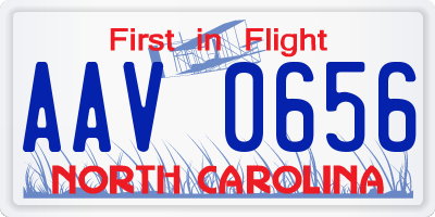 NC license plate AAV0656