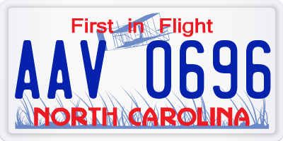 NC license plate AAV0696