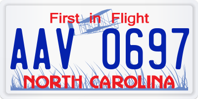 NC license plate AAV0697