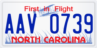 NC license plate AAV0739
