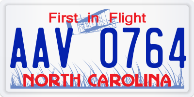 NC license plate AAV0764