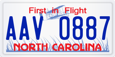NC license plate AAV0887