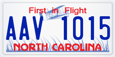 NC license plate AAV1015