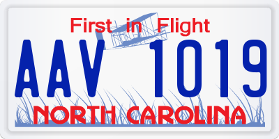 NC license plate AAV1019