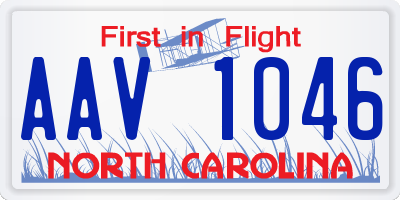 NC license plate AAV1046
