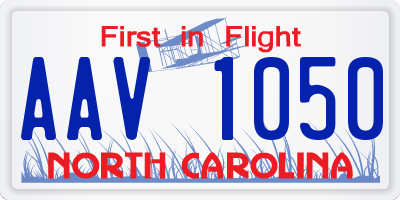 NC license plate AAV1050