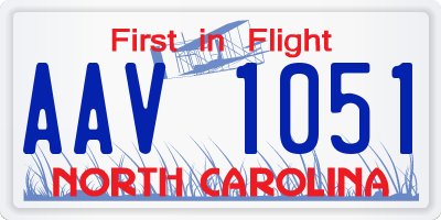 NC license plate AAV1051