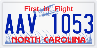 NC license plate AAV1053