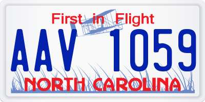 NC license plate AAV1059