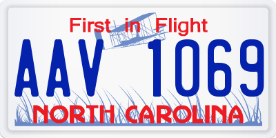 NC license plate AAV1069