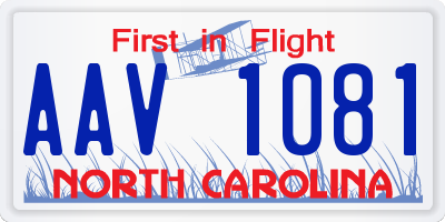 NC license plate AAV1081
