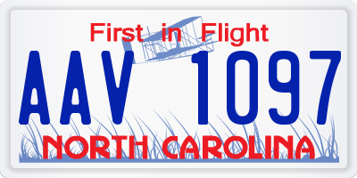 NC license plate AAV1097