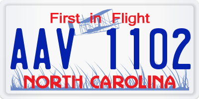 NC license plate AAV1102