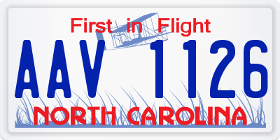 NC license plate AAV1126