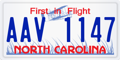 NC license plate AAV1147
