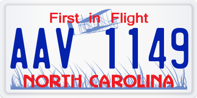 NC license plate AAV1149