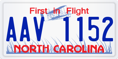 NC license plate AAV1152