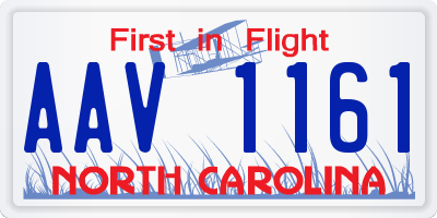 NC license plate AAV1161