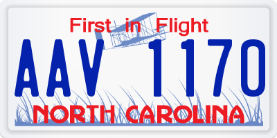 NC license plate AAV1170