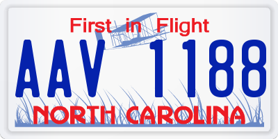 NC license plate AAV1188