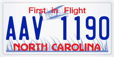 NC license plate AAV1190