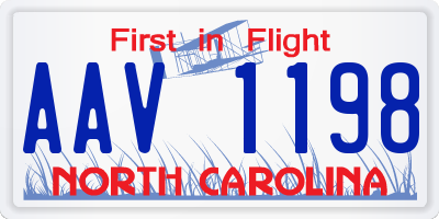 NC license plate AAV1198