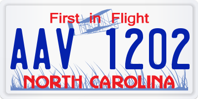 NC license plate AAV1202