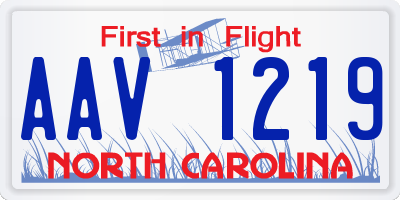 NC license plate AAV1219